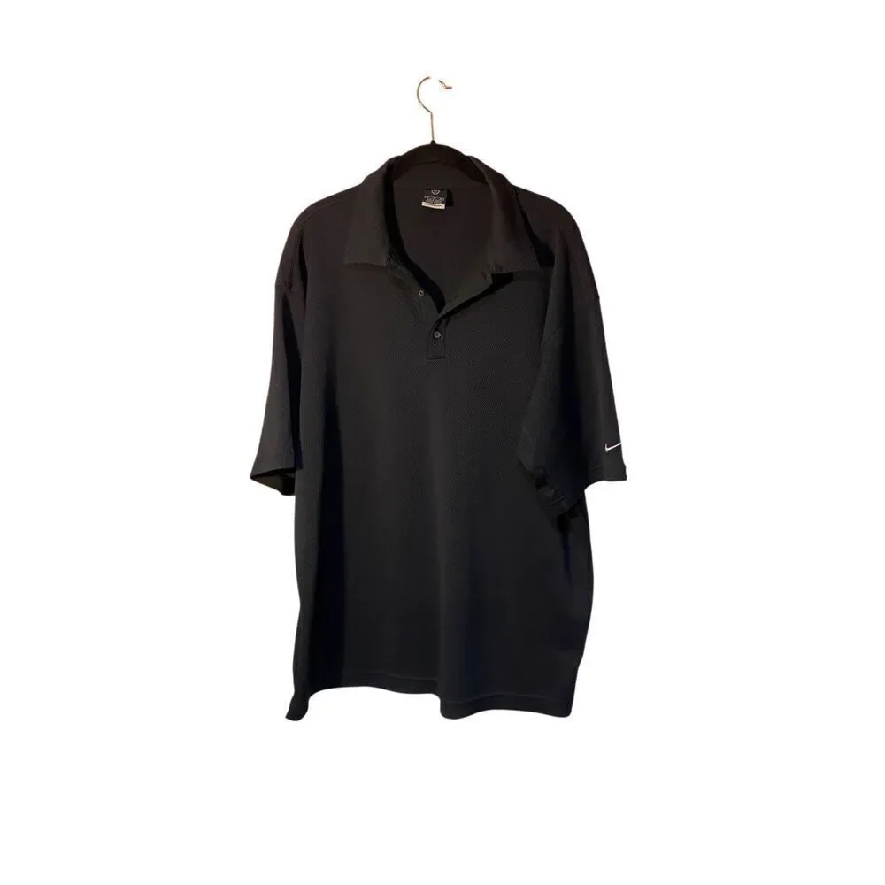 Nike men’s golf fit dry, short sleeve, black polo shirt, size, XL